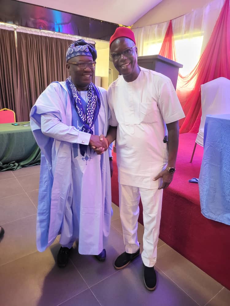 The national President of NACCIMA in a warm handshake with the President of NCCIMA Engr. Anthony Okoh (JP.) signalling a warm welcome to the Presidential level. Congratulations our amiable President WACCIMA.